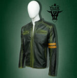 #88 CASACA/CHAQUETA DE CUERO JACKET VERDE PETROLIO VINTAGE - Image 4