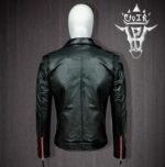 #71 CASACA/CHAQUETA DE CUERO BIKER MOTO JACKET BLACK RED - Image 11