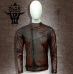 #98 CASACA/CHAQUETA DE CUERO JACKET MARRON MATIZ BLACK - Image 3