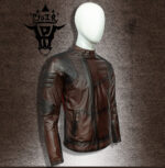 #98 CASACA/CHAQUETA DE CUERO JACKET MARRON MATIZ BLACK