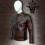 #98 CASACA/CHAQUETA DE CUERO JACKET MARRON MATIZ BLACK - Image 4