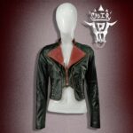 #70 CASACA/CHAQUETA DE CUERO JACKET BIKKER RED WITH BLACK - Image 6
