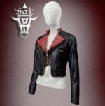 #70 CASACA/CHAQUETA DE CUERO JACKET BIKKER RED WITH BLACK - Image 8