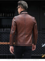 #94 CASACA/CHAQUETA DE CUERO BIKER VINTAGE PLOMO - Image 7