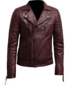 #63 JACKET BIKER COLOR VINO ACOLCHADO BRAZO - Image 4
