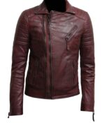 #63 JACKET BIKER COLOR VINO ACOLCHADO BRAZO - Image 3