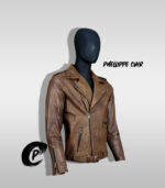 #66 JACKET BIKER MARRON MATIZADO - Image 10