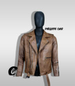 #66 JACKET BIKER MARRON MATIZADO - Image 8