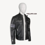 #70 CASACA/CHAQUETA DE CUERO JACKET BLACK LEAD