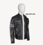 #70 CASACA/CHAQUETA DE CUERO JACKET BLACK LEAD