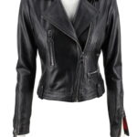 #63 CASACA/CHAQUETA DE CUERO JACKET BIKER CHEST CLOSURE