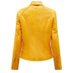 #42 CASACA/CHAQUETA DE CUERO JACKET BIKER YELLOW SKIN - Image 4
