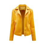 #42 CASACA/CHAQUETA DE CUERO JACKET BIKER YELLOW SKIN - Image 2