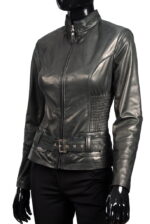 #61 CASACA/CHAQUETA DE CUERO JACKET STRIPED STITCHING STRAP - Image 5