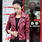 #43 CASACA/CHAQUETA DE CUERO JACKET BIKER VINO SKIN MODA 2023