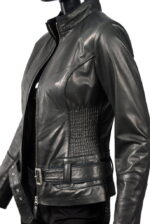 #61 CASACA/CHAQUETA DE CUERO JACKET STRIPED STITCHING STRAP - Image 3
