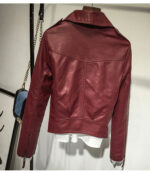 #43 CASACA/CHAQUETA DE CUERO JACKET BIKER VINO SKIN MODA 2023 - Image 6