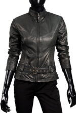 #61 CASACA/CHAQUETA DE CUERO JACKET STRIPED STITCHING STRAP - Image 4