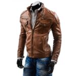 #79 CASACA/CHAQUETA DE CUERO JACKET CAMELL MATIZADO - Image 2