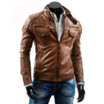 #79 CASACA/CHAQUETA DE CUERO JACKET CAMELL MATIZADO - Image 3