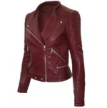 #37 CASACA/CHAQUETA DE CUERO JACKET BIKER COLOR VINO 2.0