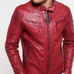 #61 JACKET MORDENA ROJO MATIZ OSCURO
