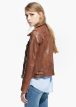 #28 CASACA/CHAQUETA DE CUERO JACKET BIKER MARRON CLARO - Image 2