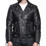 #100 CASACA/CHAQUETA BIKER DE CUERO MODA  2024