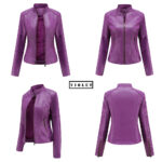 #74 CASACA DE CUERO/CHAQUETA DE CUERO JACKET VIOLET - Image 4