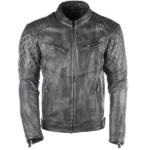 #116 CASACA DE CUERO /CHAQUETA MODERNO COCOS GRAY