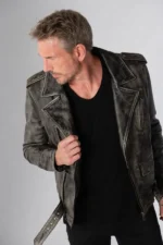 #118 CASACA DE CUERO /CHAQUETA JACKET BIKER VINTAGE COLOR - Image 3
