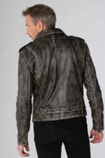 #118 CASACA DE CUERO /CHAQUETA JACKET BIKER VINTAGE COLOR - Image 2