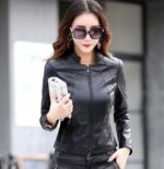 #100 CASACA DE CUERO /CHAQUETA JACKET CLASICA ELEGANTE WOMAN 2024
