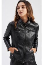 #89 CASACA DE CUERO /CHAQUETA JACKETSHOULDER STRIPES WOMAN