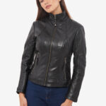 #104 CASACA DE CUERO /CHAQUETA JACKET CLASICA LOW MUJER 2024