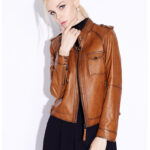 #93 CASACA DE CUERO /CHAQUETA JACKET POCKETS CAMELL WOMAN 2024