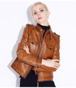 #93 CASACA DE CUERO /CHAQUETA JACKET POCKETS CAMELL WOMAN 2024 - Image 2