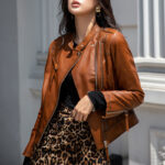 #94 CASACA DE CUERO /CHAQUETA JACKET CAMELL WOOD WOMAN 2024