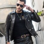 #136 CASACA DE CUERO /CHAQUETA JACKET BIKER SKIN BOTONES - Image 2