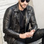 #136 CASACA DE CUERO /CHAQUETA JACKET BIKER SKIN BOTONES - Image 3