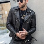 #136 CASACA DE CUERO /CHAQUETA JACKET BIKER SKIN BOTONES - Image 4
