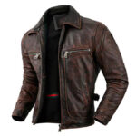 #127 CASACA DE CUERO /CHAQUETA JACKET VINTAGE  FOR MEN CUELLO ALTO - Image 2