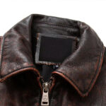 #127 CASACA DE CUERO /CHAQUETA JACKET VINTAGE  FOR MEN CUELLO ALTO - Image 3