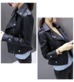 #83 CASACA DE CUERO /CHAQUETA JACKET BIKER NEGRA ELEGANTE 2024 - Image 8