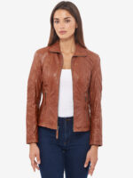 #104 CASACA DE CUERO /CHAQUETA JACKET CLASICA LOW MUJER 2024 - Image 13