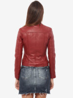 #103 CASACA DE CUERO /CHAQUETA JACKET CLASICA ROJO MUJER 2023 - Image 2