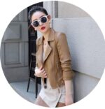 #107 CASACA DE CUERO /CHAQUETA JACKET BIKER BROCHE CINTURA - Image 2