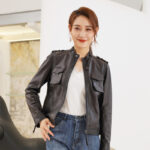 #92 CASACA DE CUERO /CHAQUETA JACKET CLASICA POCKETS WOMAN 2024 - Image 5