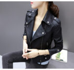 #83 CASACA DE CUERO /CHAQUETA JACKET BIKER NEGRA ELEGANTE 2024