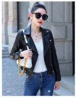 #107 CASACA DE CUERO /CHAQUETA JACKET BIKER BROCHE CINTURA - Image 10